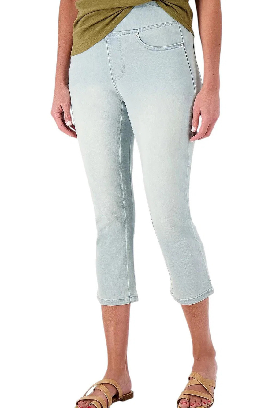 Belle by Kim Gravel Women's Straight Leg Cropped Jean Light Wash - Tall
